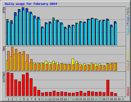 Daily usage for February 2024