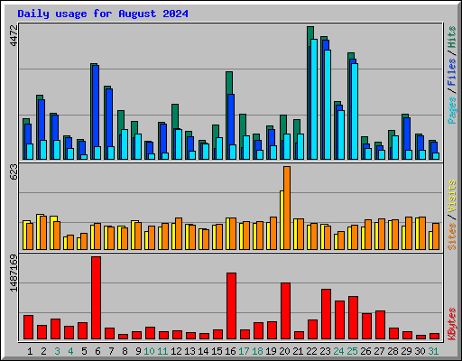 Daily usage for August 2024