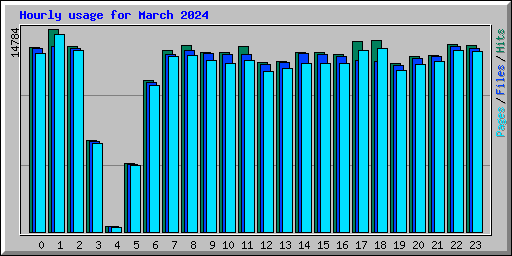 Hourly usage for March 2024