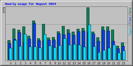 Hourly usage for August 2024